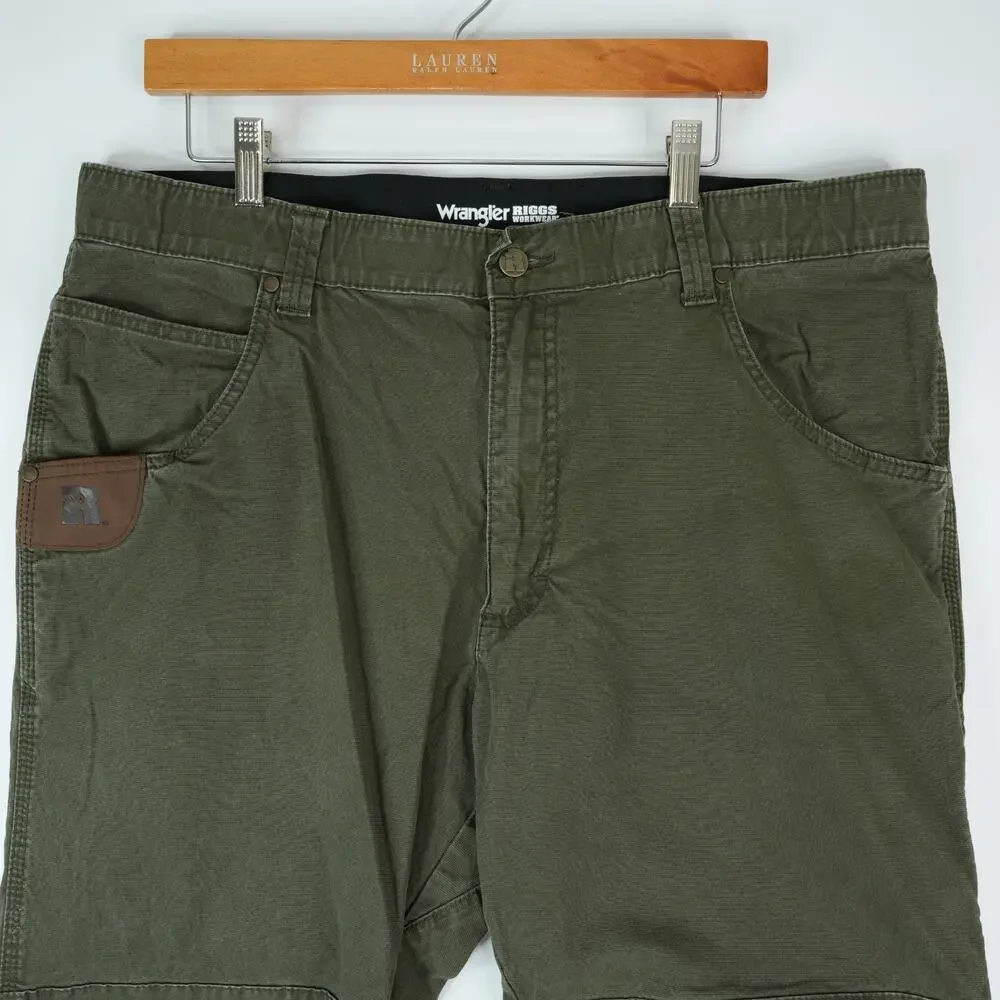 Wrangler‎ Riggs Workwear Utility Pants Mens 40x30 Army OD Green Stretch Straight